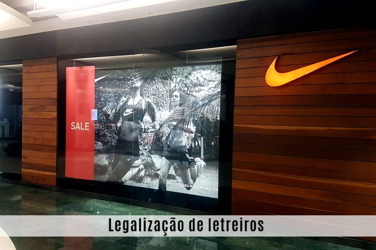 Legalização de letreiros em  lojas NIKE nos principais  shoppings centers da cidade do Rio de Janeiro."